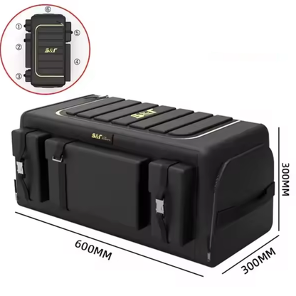 Organisateur de coffre avec couvercle – Boîte pliable en tissu Oxford 70 L avec multi-poches